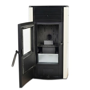 Pachet soba pe peleti KOPH PD 8 kW, cu aer cald, buncar peleti 8 kg, 50 mp, Crem - Img 3