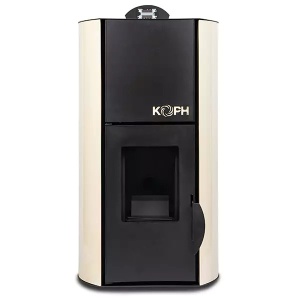 Pachet termosemineu cu peleti KOPH PM 18 kW, buncar 15 kg, pompa recirculare si vas expansiune incorporate, Crem