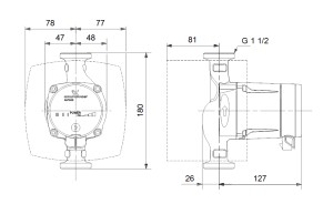 Pompa de circulatie Grundfos Alpha2 L 25-60 180, H max. 6 m, Q max. 3 mc/h, PN 10, 230V