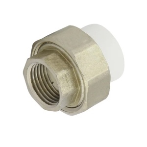 Racord olandez PPR, ⌀25 mm x 3/4", filet interior, alb