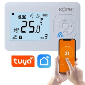 RESIGILAT: Termostat inteligent KOPH i302 pentru centrale termice, WiFi, Control prin internet, Tuya Smart/Smart Life