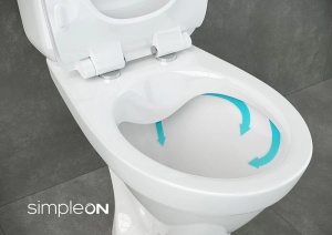 Set vas WC stativ, Zip SimpleOn, cu rezervor si capac slim + soft close, alb - Img 3
