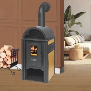 Soba pe lemn Termax Aurora, 8.45 kW, randament 80.36%, 55 m², spatiu depozitare lemne, Bej - Img 3