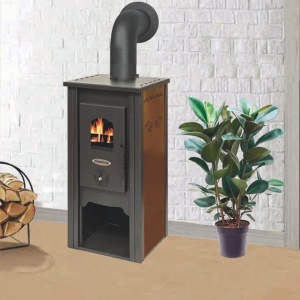 Soba pe lemn Termax Bucur, 6.11 kW, randament 86.49%, 40 m², spatiu depozitare lemne, Maro - Img 3