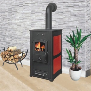 Soba pe lemn Termax Bunica, 8.45 kW, randament 80.36%, 55 m², Bordo - Img 3