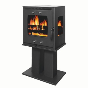 Soba pe lemn Termax Luxora cu picior, 12.2 kW, randament 84.17%, 80 m², Negru - Img 2