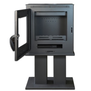 Soba pe lemn Termax Luxora cu picior, 12.2 kW, randament 84.17%, 80 m², Negru - Img 5
