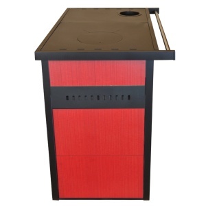 Soba pe lemn Termax Nobil, 7.12 kW, evacuare pe dreapta, cuptor integrat, randament 81.27%, 47 m², Rosu - Img 2