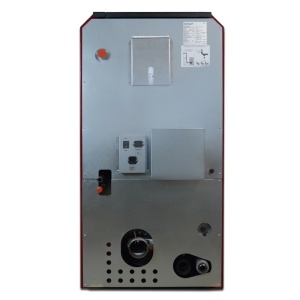 Termosemineu cu peleti Termax Kamin ECO, 30 kW, 220 mp, buncar peleti 55 kg, volum apa 49 litri, diametru cos fum ⌀80 mm, vas expansiune si pompa recirculare incluse, Bordo - Img 5