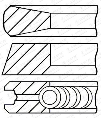 Set segmenti piston (106,5mm (STD) 3,15-2,38-3,465) JOHN DEERE 500, 5000, 600, 7000 4039T-6068TRW52