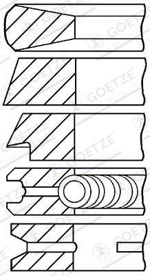 Set segmenti piston (97,5mm (+0.50) 3-3-3-5,5) MERCEDES MERCEDES LP, NG, O 302, O 309, OF, T2/L, UNIMOG, 1000, 60, 70, 700, 800, 900; TATA LP, LPK, LPS 697NA-OM362.910