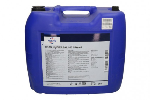 Ulei motor TITAN (20L) 15W40 CF; CG-4; SL; ACEA A3; B3; E2; ALLISON C4; CASE MS 1120; DEUTZ DQC I-02; MACK EO-L; MAN 271; MB 229.1; MIL L-2104E; MTU TYP 2; NEW HOLLAND 330G; STEYR A-202; VOLVO VD