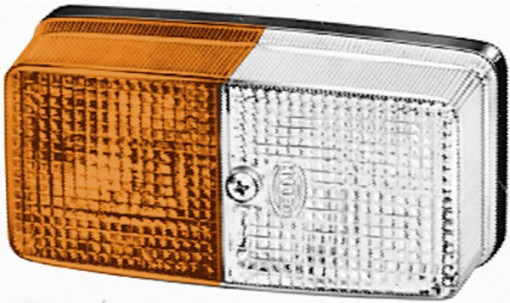 Lampa semnalizare fata stanga/dreapta (culoare sticla: portocaliu/transparent, C5W/P21W) FENDT 100, 200, 600 1972-1988