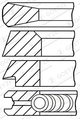 Set segmenti piston (100mm (STD) 3-2,5-2,5-5) DEUTZ FENDT 1 / 2 / 3 / 4 / 5, 200, 300, 80, F; ABG ALEXANDER, BV, MAW, PUMA, TITAN, WZ; AHLMANN A, AF, AS 4.236-F6L913