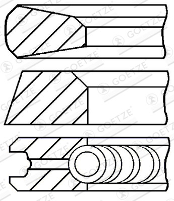 Set segmenti piston (102mm (STD) 2,94-2,55-5) DEUTZ FENDT 200, 300; CARRARO 3000, 6,1000, X.1000; DEUTZ FAHR 2000, 3000, 4000, 5000, 6000, AGROCOMPACT BF4L1011-F4L913