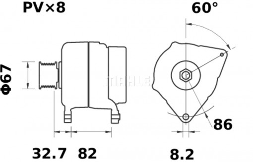 Alternator (14V, 120A) CASE IH MXM 675TA/FA/675TA/FB 2002-2007