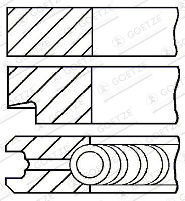 Set segmenti piston (104mm (STD) 2,5-2,5-4) IVECO IVECO ZETA; FIAT 100-XX, 115-XX, 130-XX, 90-XX, FE; FIATALLIS FD, FR; NEW HOLLAND TN, XX.90, XXX.90 8040.05.200-8065.E