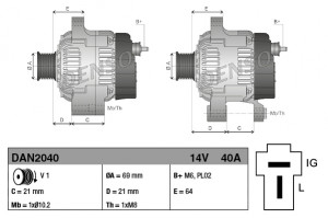Alternator (14V, 40A) GOLDONI BOXTER 3TNV70-ASA dupa 2012 - Img 3