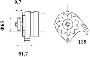 Alternator (14V, 45A, nou), CARRARO 3800 TIGRETRAC; YAGMUR 450 4WD - Img 3