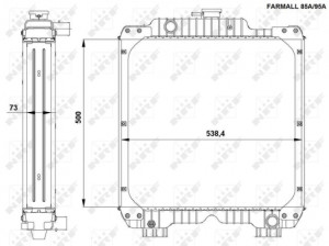Radiator motor cu rama, CASE IH 85 A 2WD, 85 A 4WD, 95 A 2WD, 95 A 4WD, 95; NEW HOLLAND T5.105, T5.115, T5.95, TD 4020F, TD 4030F, TD 4040F, TD3.50, TD5.100, TD5.105 4WD, TD5.110, TD5.115