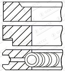 Set segmenti piston (100mm (STD) 2,5-2,5-5,5) FIAT 1000, 400, 500, 600, 900; FIATAGRI 1000 8035.02-8065.04.200 1968-1986 - Img 2