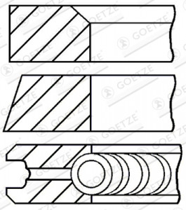 Set segmenti piston potrivit SAME 100, 110, 130 T, 50 2WD, 50 DTA, 60, 60 DTA, 70 2WD, 70 DTA, 70, 65, 86 2WD, 70 C, 75 C ERGOMATIC, 80 C, 90 C, 60 II, 75 II, 85 II, 75, 85 (105 STD 5-2, 5-231) - Img 2