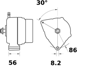 Alternator potrivit FENDT 207 F FARMER, 207 F VARIO, 207 FA VARIO, 207 V FARMER, 207 V VARIO, 207 VA VARIO, 208 F VARIO, 208 FA VARIO, 208 V VARIO, 208 VA VARIO, 209 F VARIO (14V, 95A) - Img 3