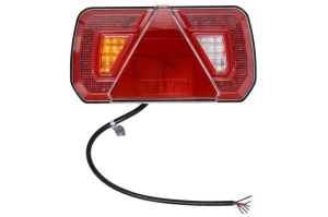 Stop Stanga (12/24V, portocaliu/rosu/transparent, cu indicator, lampa mers inapoi, cu lumini frana, lumini parcare/pozitie)
