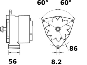 Alternator (14V, 120A, nou), FENDT 205 P FARMER, 205 PA FARMER, 206 F FARMER, 206 FA FARMER, 206 S FARMER, 206 V FARMER, 206 VA FARMER, 207 F FARMER, 207 F VARIO, 207 FA FARMER - Img 3