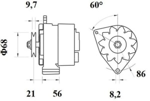 Alternator (14V, 33A, nou), FENDT 3 S FAVORIT, 200 S FARMER, 200 SA FARMER, 200 V FARMER, 200 VA FARMER, 203 P FARMER, 203 PA FARMER, 203 V FARMER, 203 VA FARMER, 204 P FARMER - Img 3