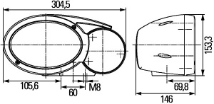 Lampa frontala Dreapta (H4/P21W/PY21W/T4W, culoare insert: negru, culoare semnalizator: gri/transparent) potrivita Fendt 922 VARIO, 924 VARIO, 930 VARIO - Img 2