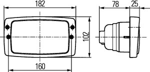 Lampa lucru cu prindere cu surub in 2 puncte halogen bec H3 12/24V 102x182x103 - Img 3