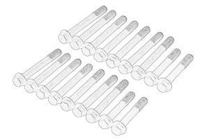 Set de suruburi capul cilindrului ( motor cu 4 cilindri) potrivit ATLAS AR 30, AR 35, AR 35 SUPER, AR 40; GEHL 245 si alte modele