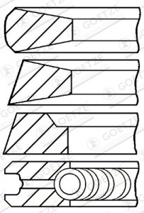 Set segmenti piston potrivit ABG 186, 213; AG CHEM R40, R42, R50, R52; AGCO 9630, 9650; ATLAS 1304, 1304LC, 1304M, 1404, 1404HD, 1404LC, 1404M, 1604, 1604LC, 1604M, 1802ELC (102 STD 2, 5-8-9-5)