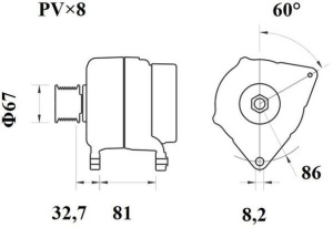 Alternator (14V, 100A, nou), CASE IH 6080, 660, 120 2WD, 120 4WD, 130 2WD, 130 4WD, 140 2WD, 140 4WD, 155 2WD, 155 4WD, 175 2WD, 175 4WD, 190 2WD, 190 4WD; FIAT M100, M115, M135, M160 - Img 3