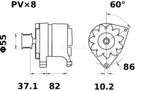 Alternator (14V, 120A) CASE IH FARMALL, JX; NEW HOLLAND T5000 F5C-NEF4 dupa 2008 - Img 2