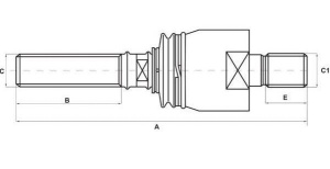 Bara directie potrivita CASE IH 2120, 2130, 2140, 2150, PJN 55, PJN 65, PJN 75, PJV 55, PJV 65, PJV 75; RENAULT 110, 120, 130, 140, 50-12 F (140mm M18mmx1, 5mm M20x1, 5mm) - Img 3