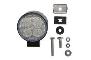 Lampa lucru (LED, 12/24V, 18W, 1500lm, numar elemente LED: 4, adancime: 72mm, diametru: 87mm, Priza cu 2 pini; unghi de distributie a luminii 58 grade)