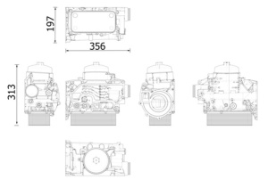Radiator ulei potrivit DEUTZ FAHR AGROTRON 410 TTV/420 TTV/430 TTV/610 TTV/620 TTV/630 TTV/K 410/K 420/K 430/K 610/L 710/L 720/L 730/M 410/M 420/M 600/M 610/M 615/M 620/M 625/M 6 (197x331x356mm) - Img 2