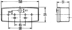 Stop Dreapta potrivit FENDT 100, 200, 300, 600 dupa 1972 (P21W/R10W, 12/24V, cu indicator, cu lumini frana, lumini parcare/pozitie, cu iluminare numar de inmatriculare, fara reflector) - Img 2
