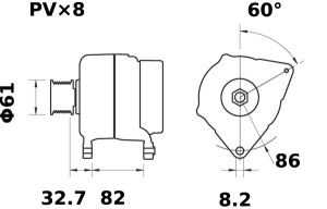 Alternator (14V, 120A, nou), CASE IH 6080, 660, 110, 115, 120, 125, 130, 140, 120 2WD, 120 4WD, 130 2WD, 130 4WD, 140 2WD, 140 4WD, 155 2WD, 155 4WD, 175 2WD, 175 4WD, 190 2WD, 190 4WD - Img 3