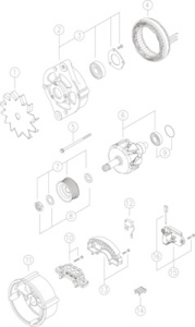 Alternator (14V, 65A, nou), DEUTZ FAHR 310, 320, 57, 60, 65, 67, 70, 75, 80, 90, 310 ECOLINE, 315 ECOLINE, 320 ECOLINE, 410, 410 ECOLINE, 420, 4.80 MK1; FIAT 1000, 1000 S, 1180, 1280 - Img 2