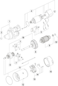 Demaror potrivit URSUS 2802, 2812, 3110, 3512, 3514, 3822, 3824, 4512, 4514, 5322, 5324, 360 3P, 235, 255; AG CHEM 4220-2; AGRALE 6150; AGRITECH 1030, 1050 D (12V, 4, 2kW, nou) - Img 2