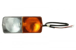 Lampa de pozitie Fata Stanga 12/24V potrivit DAVID BROWN 1190, 1194, 1290, 1294, 1390, 1394, 1490, 1494, 1594, 1690, 1694; LANDINI 6530 L, 8530 F (P21W/R5W, alb/portocaliu, cu indicator)
