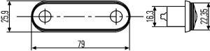 Lampa gabarit Dreapta/Stanga; Transparent; LED; inaltime 25,9; latime 79; sistem de rack; lungime cablu 5000; 12/24V - Img 3
