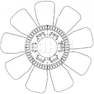 Palete ventilator (diametru 560 mm, numar lame 9) FENDT 800, 900 BF6M2013C-D0836LE504 1990-2004 - Img 2