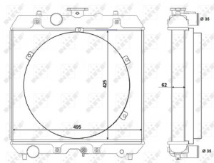 Radiator motor cu rama potrivit HAMM HD 13 VT, HD 13 VV, HD 14 VT, HD 14 VV; KUBOTA R 510, R 510 B, R 520, R 520 B - Img 3