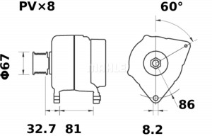 Alternator (14V, 120A) CASE IH CS, MXM; FORD TM; NEW HOLLAND TM 675TA/FA-8.3TAA - Img 1