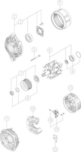 Alternator (14V, 95A, nou), FENDT 307 CI FARMER 2WD, 307 CI FARMER 4WD, 308 CI FARMER, 309 CI FARMER; AHLMANN AS150; ATLAS XAS 186 C2, XATS 156 C2; BOMAG BW211D-40, BW211PD-40 - Img 2