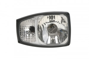 Far dreapta (H4/PY21W/W5W, manual, culoare interioara: crom, semnalizare transparenta) JCB 400, 5, 500, FASTRAC, TM